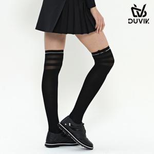 듀빅 여성 시스루 리본 오버 니삭스 DD1WAO771BK