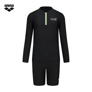 아레나 플레닛 A4BB1BS01 BLK (주머니백 증정) 레저 반집업 래쉬가드 반바지 세트