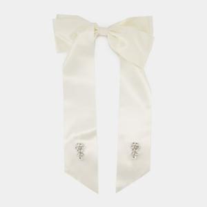 시몬로샤 플라워 보우 화이트 헤어핀 BOW5 0906-1530