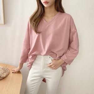 [아이우먼]빅사이즈 407 러빙브이넥박스티셔츠 DNOC513