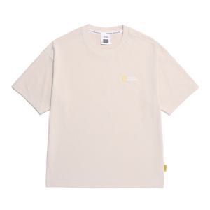 내셔널지오그래픽 N255UTS909 세미오버핏 수피마 반팔 티셔츠 OAK BEIGE