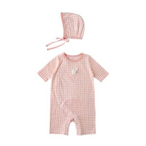 밍크뮤HB(OR)체크루루SET우주복(3537004109) 신생아출산선물 유아동내복 모자