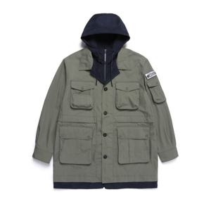 내셔널지오그래픽 N251MJP100 NRN 아웃포켓 후드 배색 초어 점퍼 KHAKI