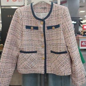 Latium HC06 짧은 봄느낌 데님 금사배색 팔뚝 편한 주머니 깔끔한 라운드 트위드쟈켓 T2513jk02P
