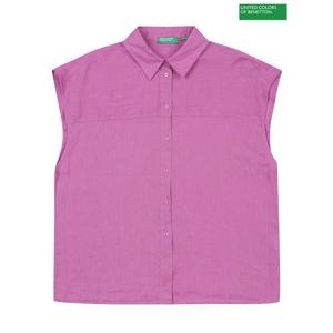 [베네통] Sleeveless linen shirt 3S_5BMLDQ03F