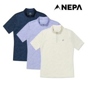 네파 여성 마운틴 프린트 반팔 집업티셔츠 7I45405