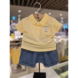[블루독베이비] 25 SS(YE)피케셔츠상하세트(4531361004) 백일 돌 선물 간절기 나들이 여름 출산 상하복 유