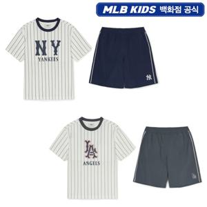 [MLB KIDS] 바시티 스트라이프 티셔츠 세트 (7AS1V0853)