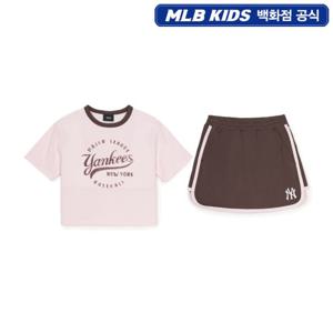 [MLB KIDS] 바시티 스트릿 여아 티셔츠 세트 - PKL (7FS1V1253)