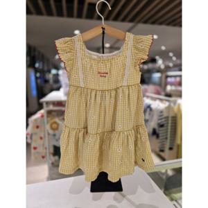 [블루독베이비] 25 SS(YE)깅엄체크 셔링 미디 드레스(4531440003) 백일 돌 선물  유아 여름 원피스 나시 (4