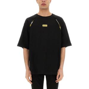 베르사체 블랙 그래픽 루즈 코튼 티셔츠 78GAH618 J0001899