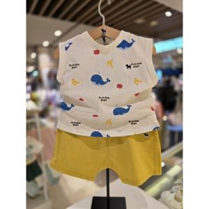 [블루독베이비] 25 SS(IV)WALE 민소매 상하세트(4531361013) 백일 돌 선물 나들이 여름 유아 조카 신생아