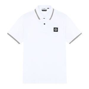 25SS 스톤아일랜드 로고 PK티셔츠 화이트 22002SC S0018 V1001