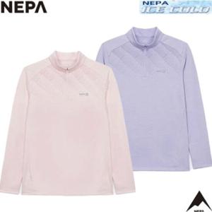 [네파] 여성 봄 여름 기하학 패턴 아이스 긴팔 집업 티셔츠 7K45406