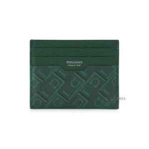 [페라가모] SS25 남성 로고 카드지갑 66 1583 FOREST GREEN 0780323