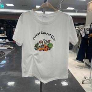 밸리걸 HC12 흰색 프린팅 꼬임 반팔티 216411