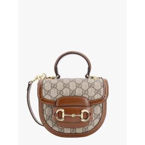 GUCCI Gg supreme fabric and leather handbag with iconic horsebit 78138792TCG