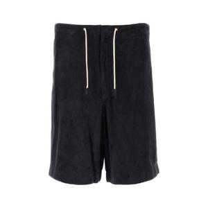 EMPORIO ARMANI Dark blue suede bermuda shorts EM001446AF13843 UB109