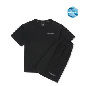디스커버리 키즈 프레시벤트 아웃도어 백그래픽 니트 트레이닝 세트 DKAZ71053-BKS