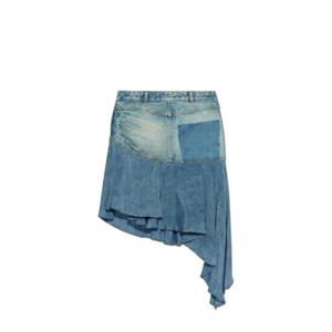 발망 로고 패치 비대칭 데님 러플 숏 스커트 EF1LBA55DF24 6FF TP934907107