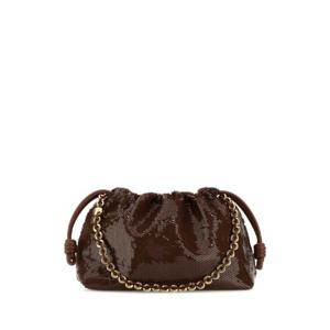LOEWE Embellished fabric Flamenco Purse clutch A411FCRX62 CHOCOLATE