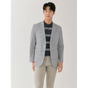 [라이프로그] 남성 잔체크 서커 레귤러핏 자켓 MCJKP301_BK