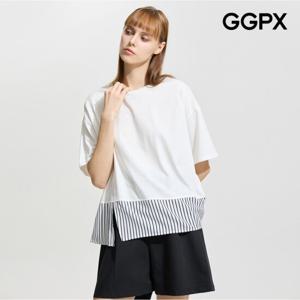 [GGPX] 밑단 스트라이프 트임 티셔츠 (GP5TS049F)