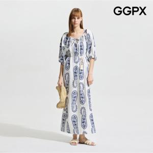 [GGPX] 수술 리본 패턴 썸머 원피스 (GP5OP063F)