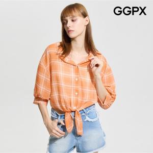 [GGPX] 바캉스룩 체크 매듭 셔츠 (GP5SH053F)