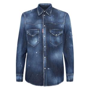 디스퀘어드2 긴팔 셔츠 S74DM0935 S30341 470 NAVY BLUE