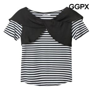 [GGPX] 러블리 리본넥 슬림 티셔츠 (GP6TS008F)