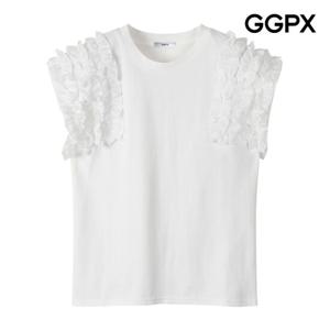 [GGPX] 트리플 프릴 숄더 민소매 티셔츠 (GP6TS011F)