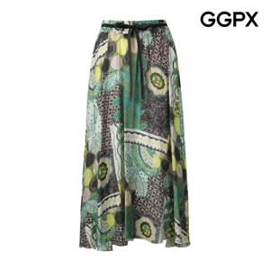 [GGPX] 휴양지룩 밴딩 플레어 쉬폰 스커트 (GP6SK007F)