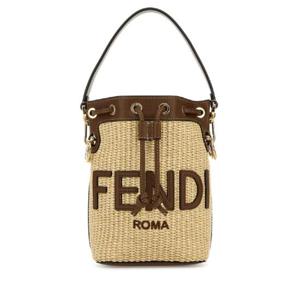 FENDI Raffia small Mon Tresor bucket bag 8BS093ANWB F1PLF