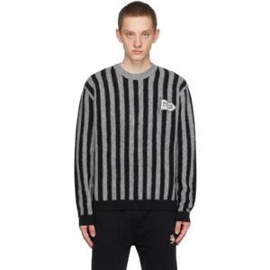 Maison Kitsune 티셔츠 블랙   그레이 스트라이프 스웨터 232389M201012