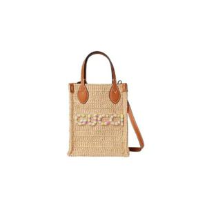 구찌 슈퍼 미니백 로고 스트로우 이펙트 라피아 비스코스 내츄럴 780083-FAC42-9561