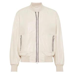 Brunello Cucinelli 모닐리 비즈 장식 가죽 재킷 MPNGI2629C7872