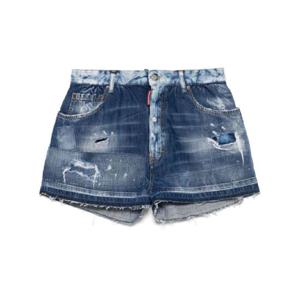디스퀘어드2 디스트레스드 효과 데님 쇼츠 S75MU0470S30309