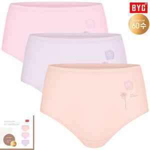 BYC플라워나염프리미엄60수면스판맥시삼각3매입WNP5361