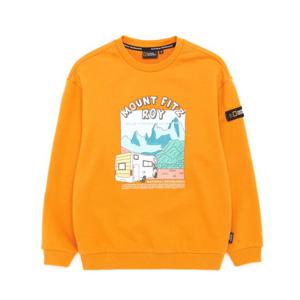 [내셔널지오그래픽 키즈] K223USW950 키즈 캠핑 그래픽 맨투맨 ORANGE