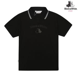 [블랙앤화이트] 여성 요꼬에리 변형소매 라운드티셔츠 9413LZRP_BLACK