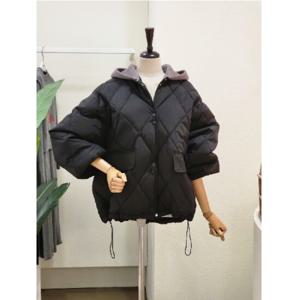 포커스 23FW3L9JP5715 퀼팅 루즈핏 후드 패딩 점퍼