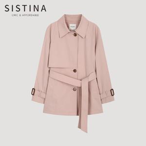 [SISTINA] 인기 벨티드 플랩 하프 트렌치코트_AWWBYO11030_LP