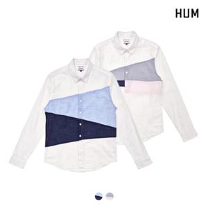 [HUM][HUM]남) 코튼슬럽 컬러블럭 슬럽 셔츠(FHMECSL106P)
