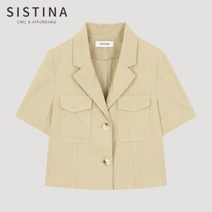 [SISTINA] 인기 스티치 포켓 크롭 자켓_AWWJKO21110_BE