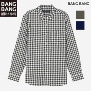 뱅뱅 HC04 봄 가을  남성 기본 체크 긴팔남방 NSK105