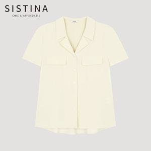 [SISTINA] 인기 코튼 오픈 칼라 셔츠_AWWSTO21130_LY