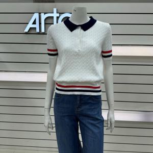 [아르테]꽈배기 카라 반팔 니트 DQCPKR230