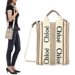 24FW 끌로에 리넨 우디 미니 토트백 CHC24AP243I26 6J5