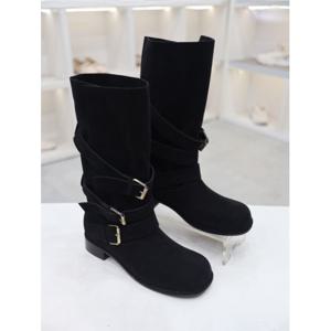 [코디엘루]가죽 스웨이드 미들 하프 부츠 3cm CDSP500581-1
